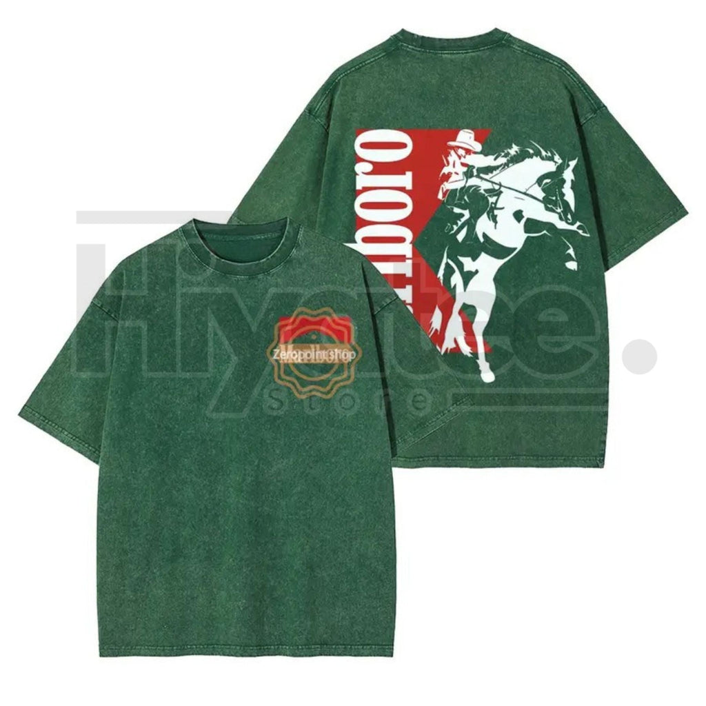 Marlboro Vintage Washed Denim T-Shirt – Bohemian Western Style Unisex Graphic Tee