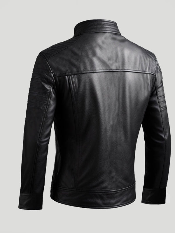Martin Men's Black Leather Motorcycle Jacket