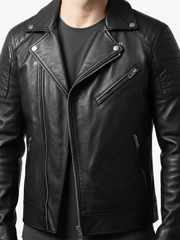 Martin Men's Black Leather Motorcycle Jacket