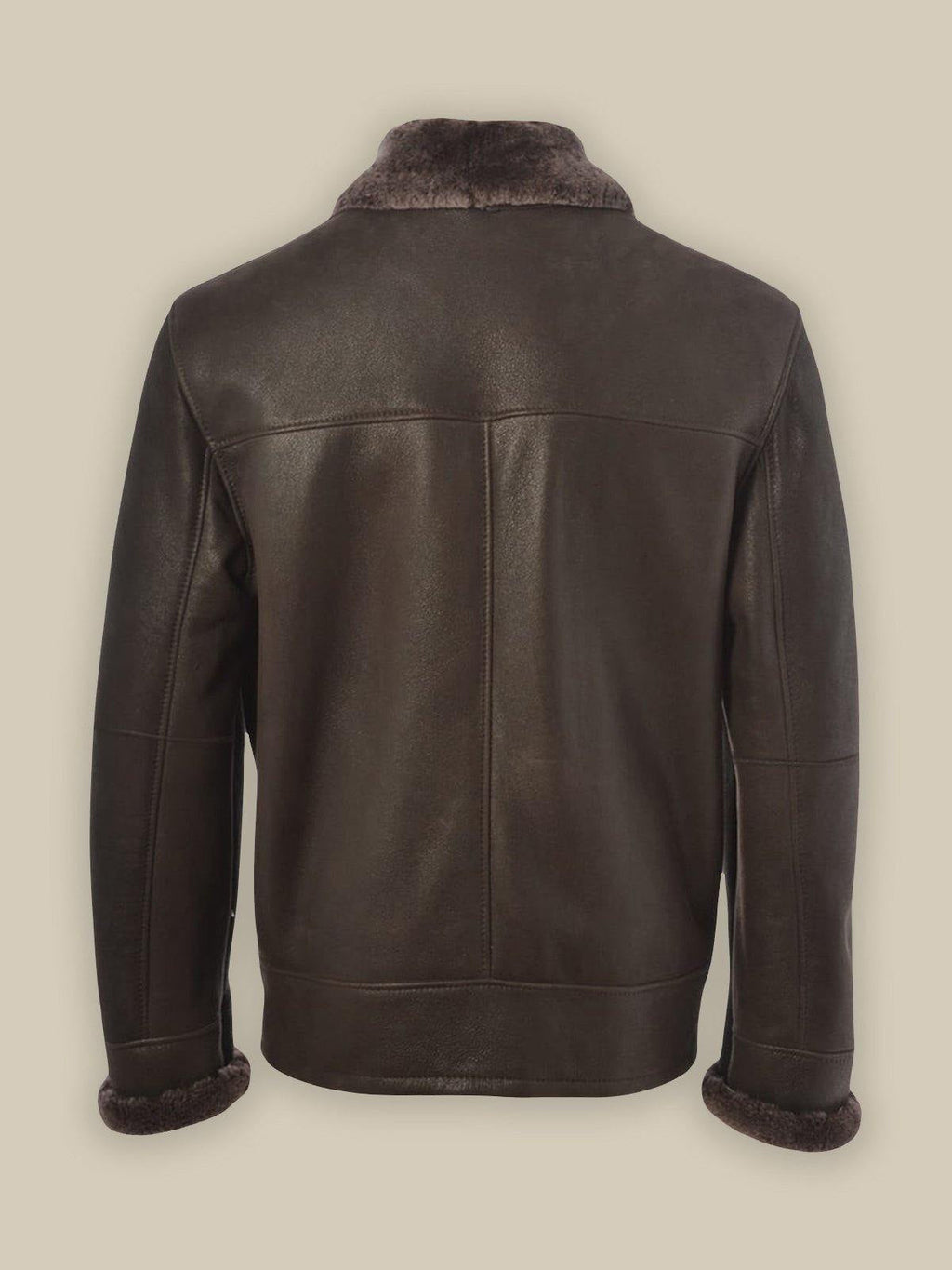Men’s Brown Shearling Bomber Leather Jacket