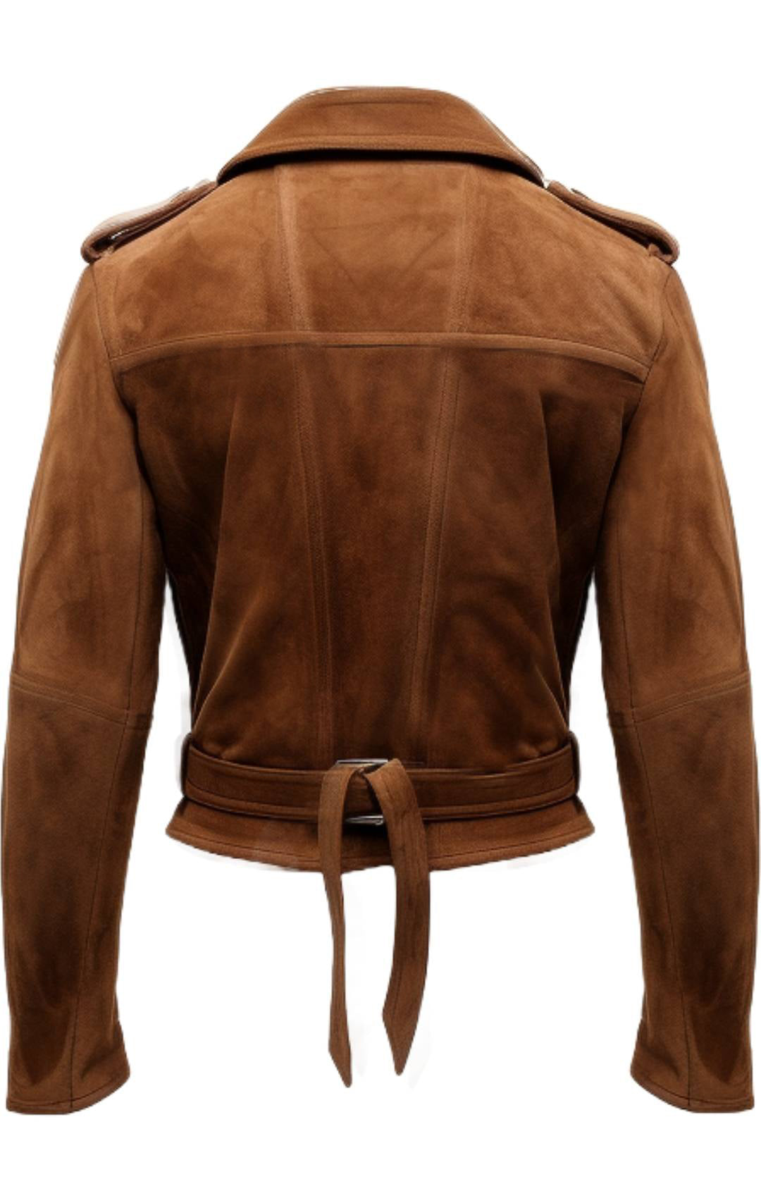 Men's Camel Suede Leather Biker Jacket