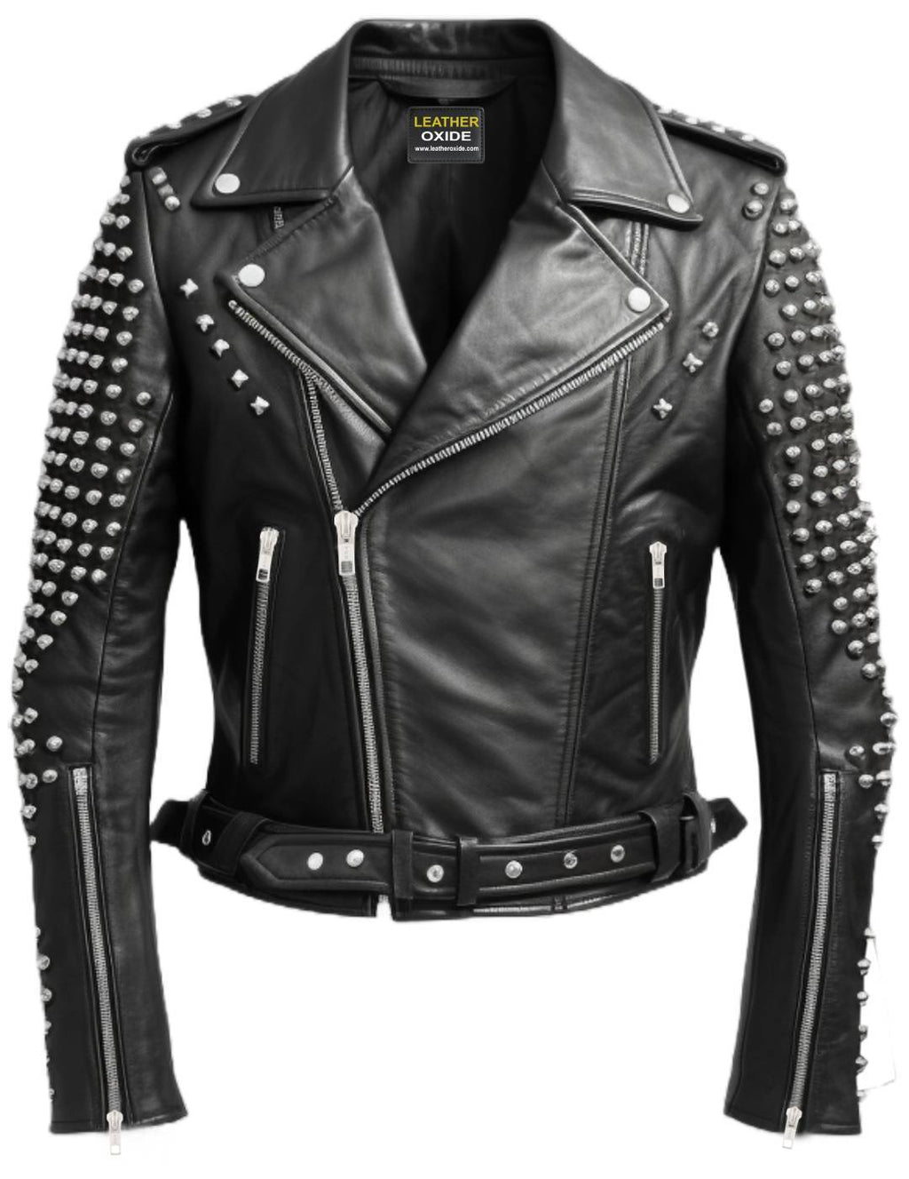 Men's Black Leather Biker Jacket