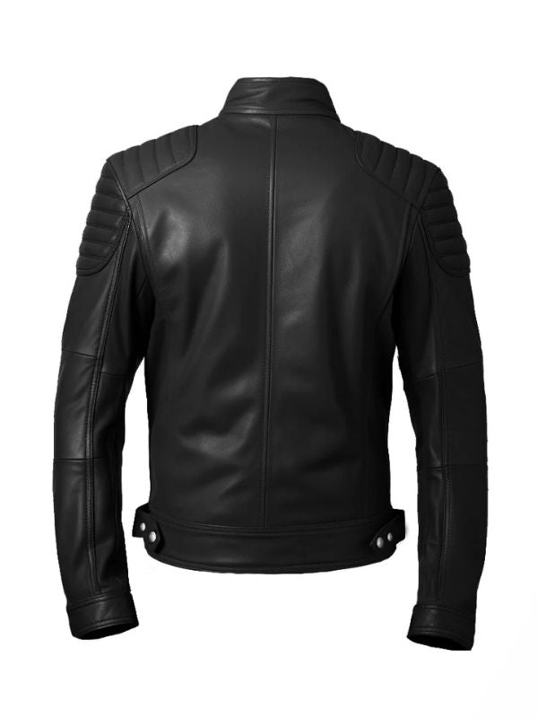Men's Black Leather Biker Jacket