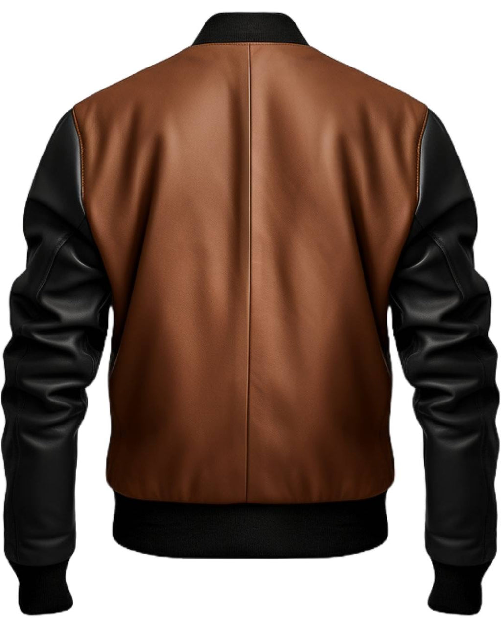 Men's Black Leather Bomber Jacket