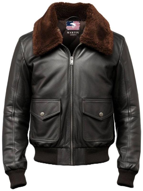 Men's Black G1 Aviator Leather Jacket