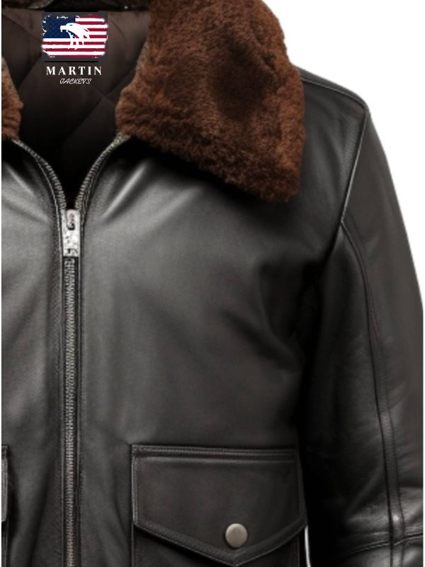 Men's Black G1 Aviator Leather Jacket