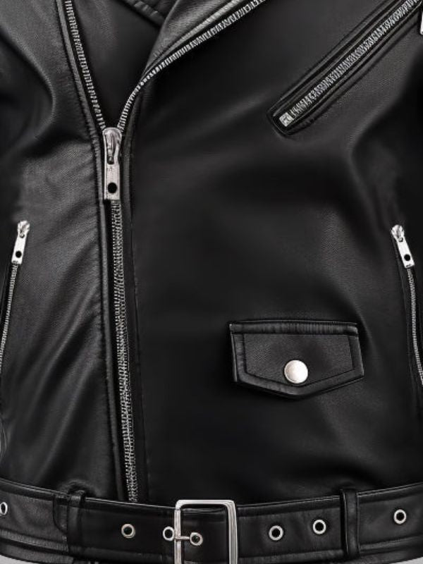 Men's Black Boulevard Leather Biker Jacket