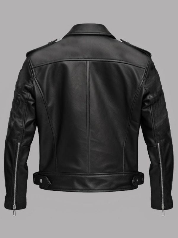 Men's Black Boulevard Leather Biker Jacket