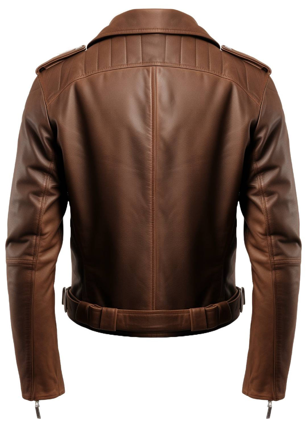 Men's Brown Moto Leather Biker Jacket