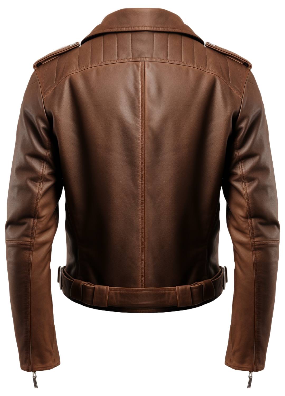 Men's Brown Moto Leather Biker Jacket