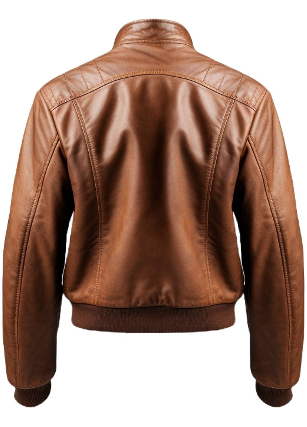 Men's Brown Leather Bomber Jacket