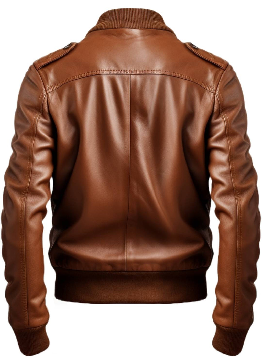 Men's Brown Leather Strap Pocket Jacket