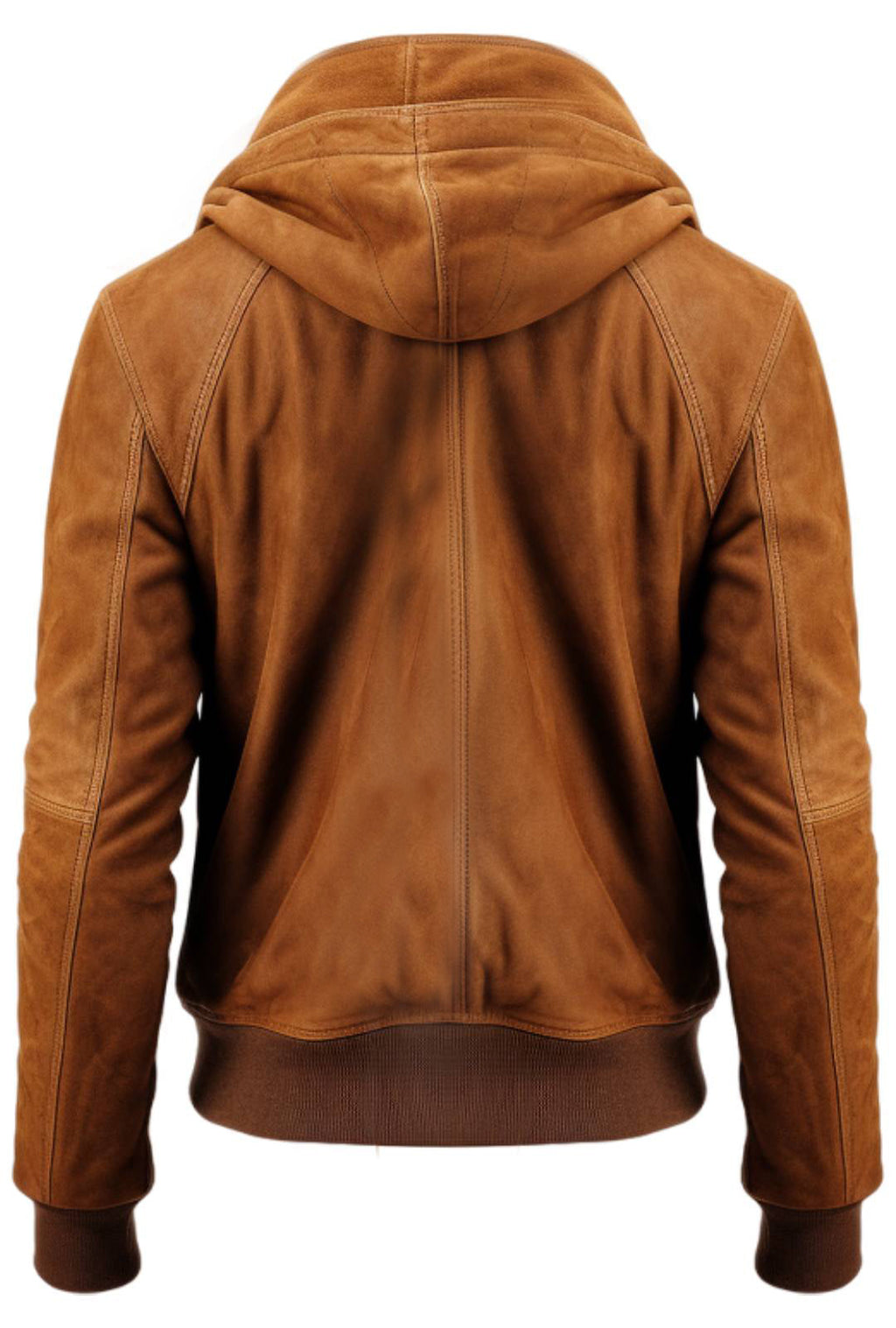 Men's Camel Brown Suede Hooded Jacket