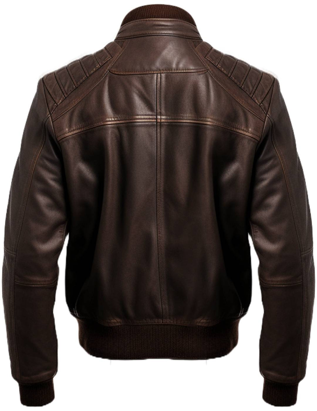 Men's Brown Leather Bomber Jacket