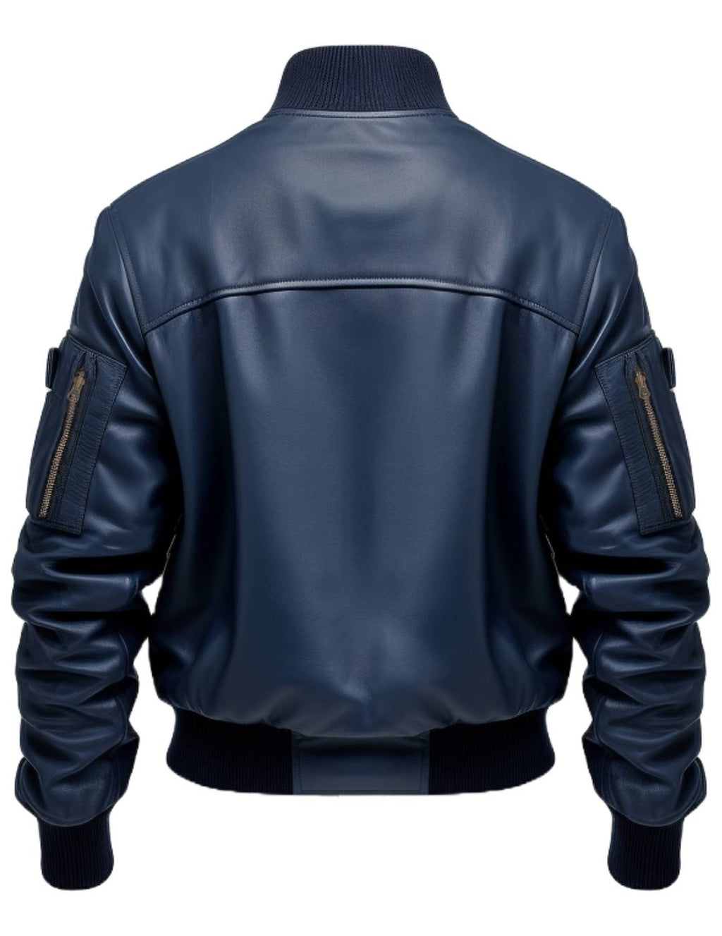 Men's Blue Flight Bomber Leather Jacket