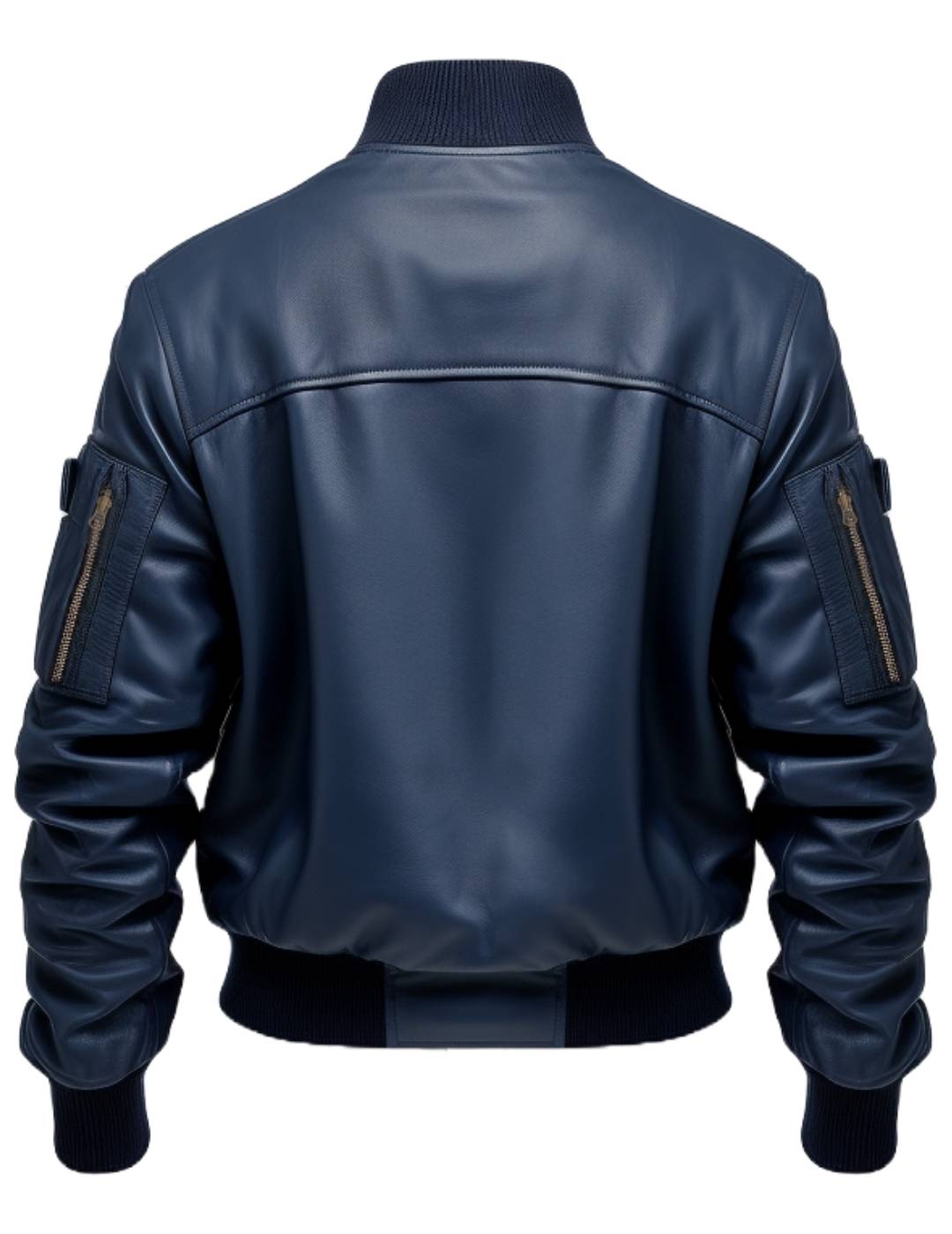 Men's Blue Flight Bomber Leather Jacket