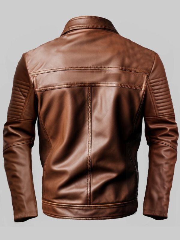 Men's Jordan Brown Leather Biker Jacket