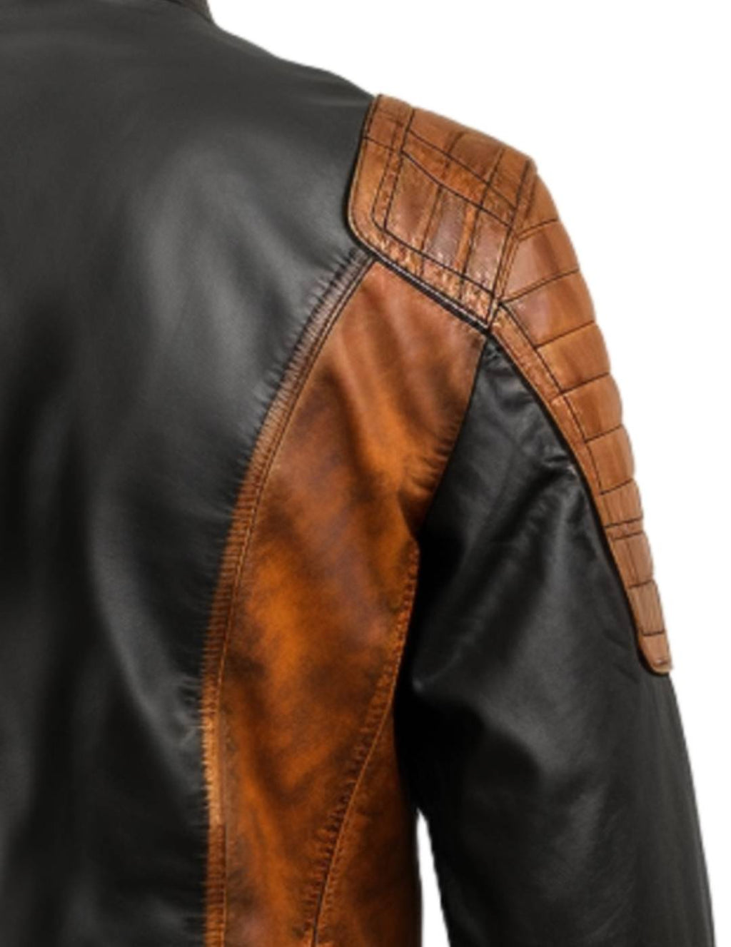 Men's Orange and Black Waxed Leather Jacket