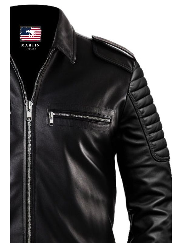 Men's Black Slim Fit Leather Jacket