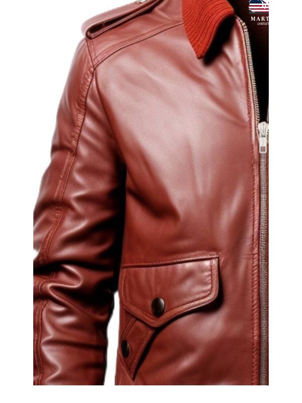 Men's Tan Brown James Leather Bomber Jacket