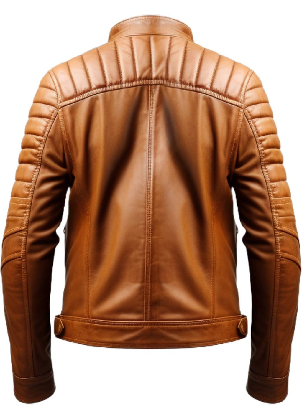 Men's Tan Leather Biker Jacket