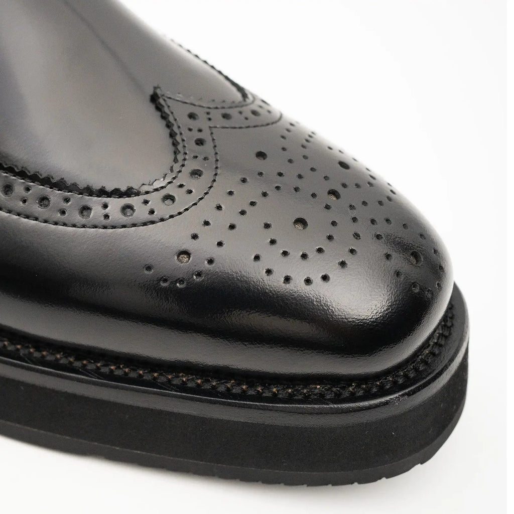 Black Platform Calf Leather Loafers