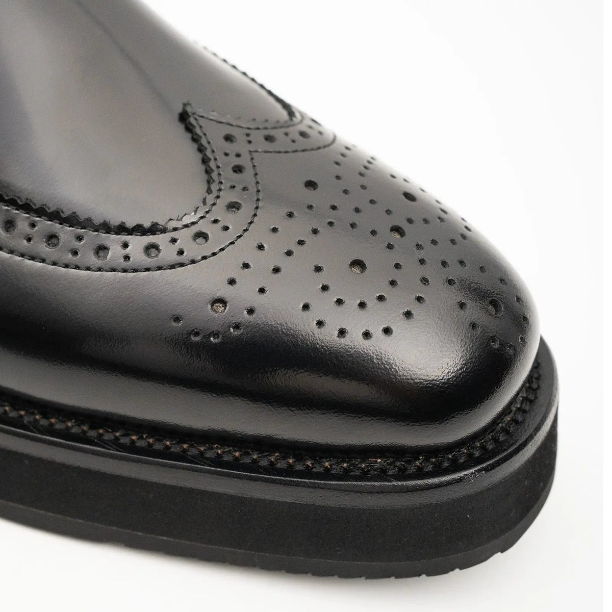 Black Platform Calf Leather Loafers