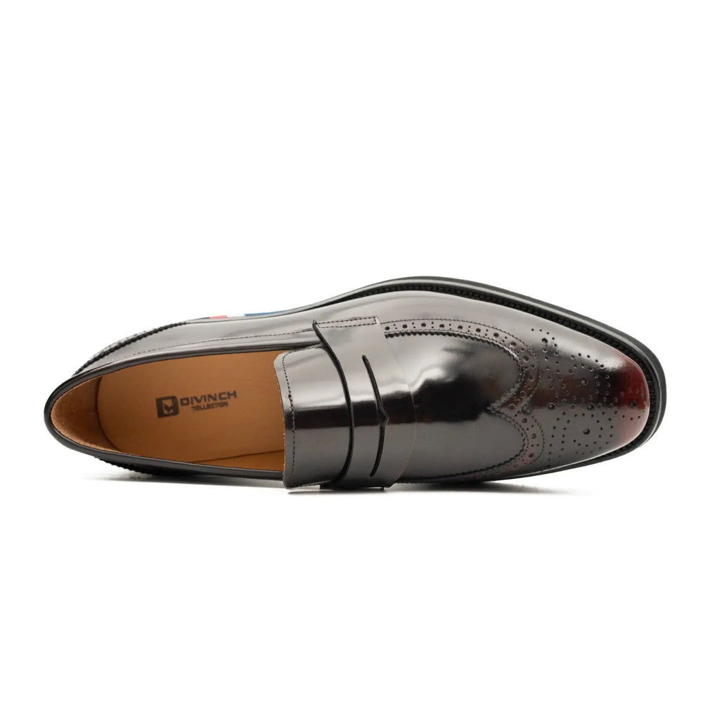 Burgundy Platform Calf Leather Loafers