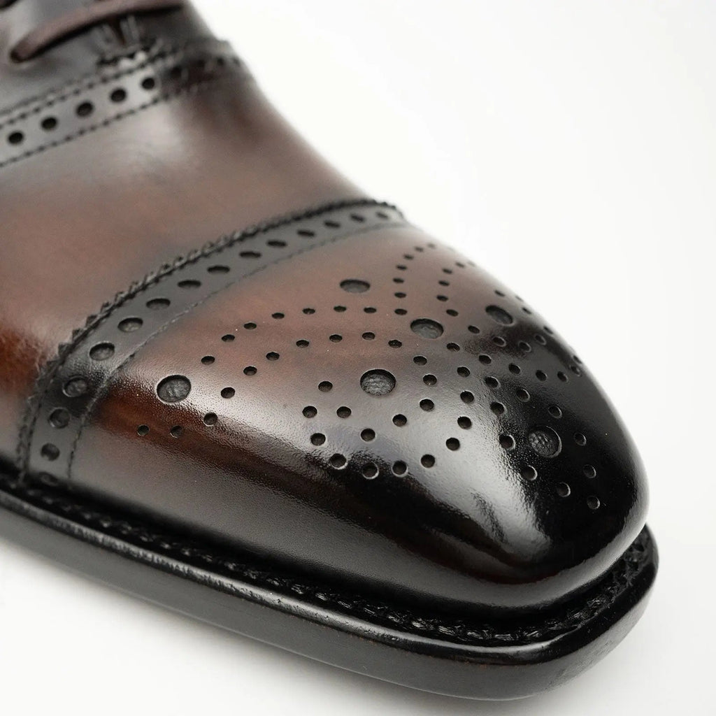 Men's Goodyear Welted Brogue Oxford Shoes Brown