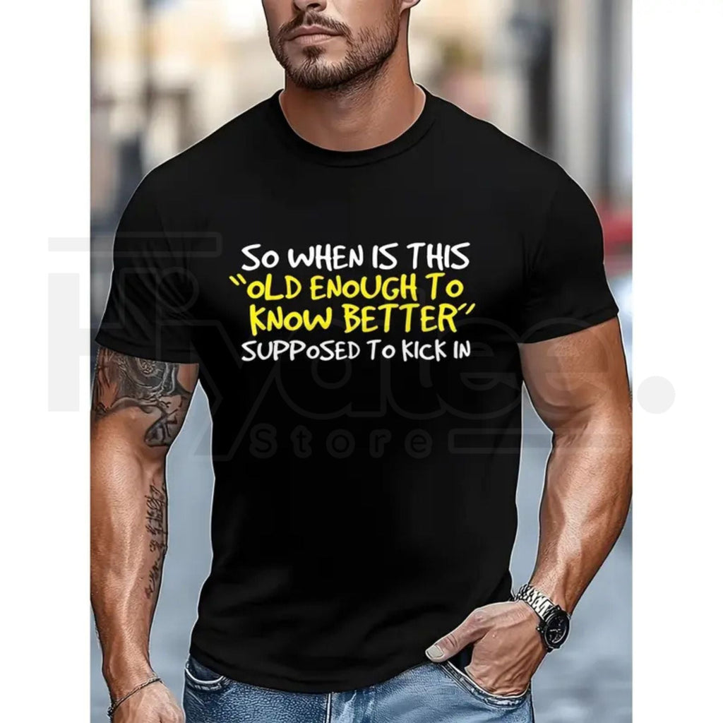 Men's Vintage Cotton Graphic T-Shirt – Funny Retro Quote Streetwear Tee