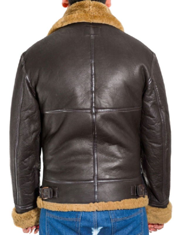 Men's Black Shearling B3 Leather Jacket
