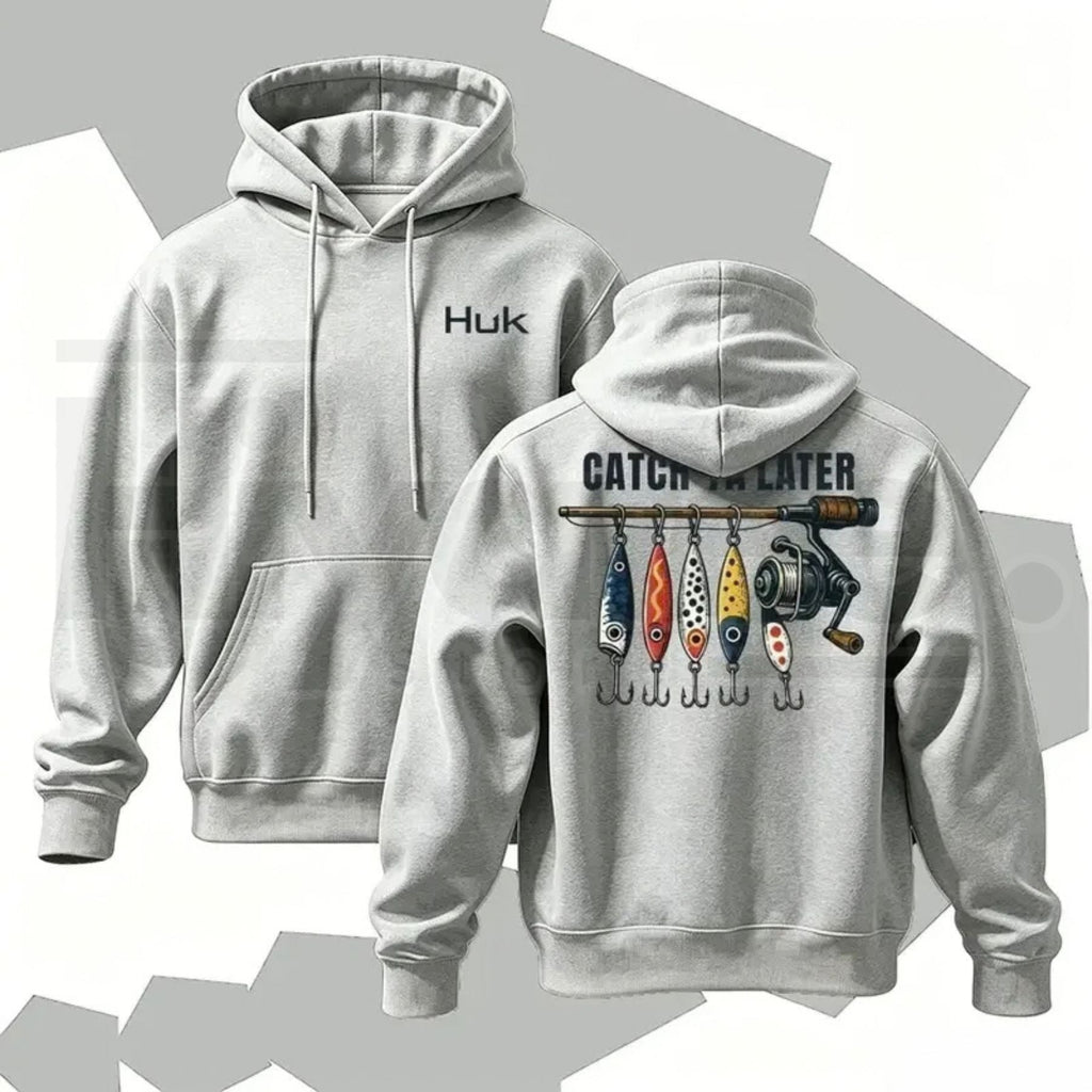 Menswear Classic Vintage American Retro Fishing Graphic Hoodie – Unisex Loose Pullover Casual Streetwear
