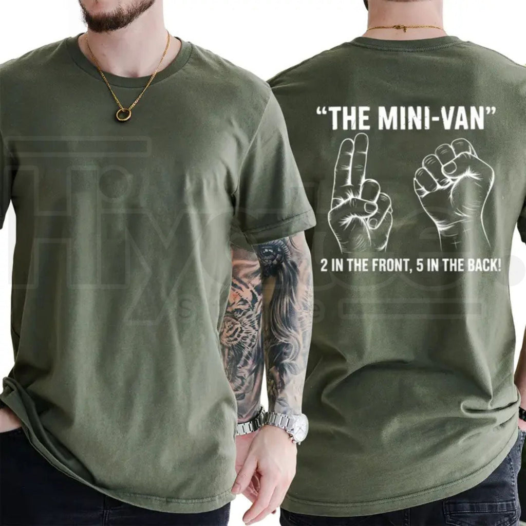 Minivan Funny Family T-Shirt – 2 Front 5 Back Tee