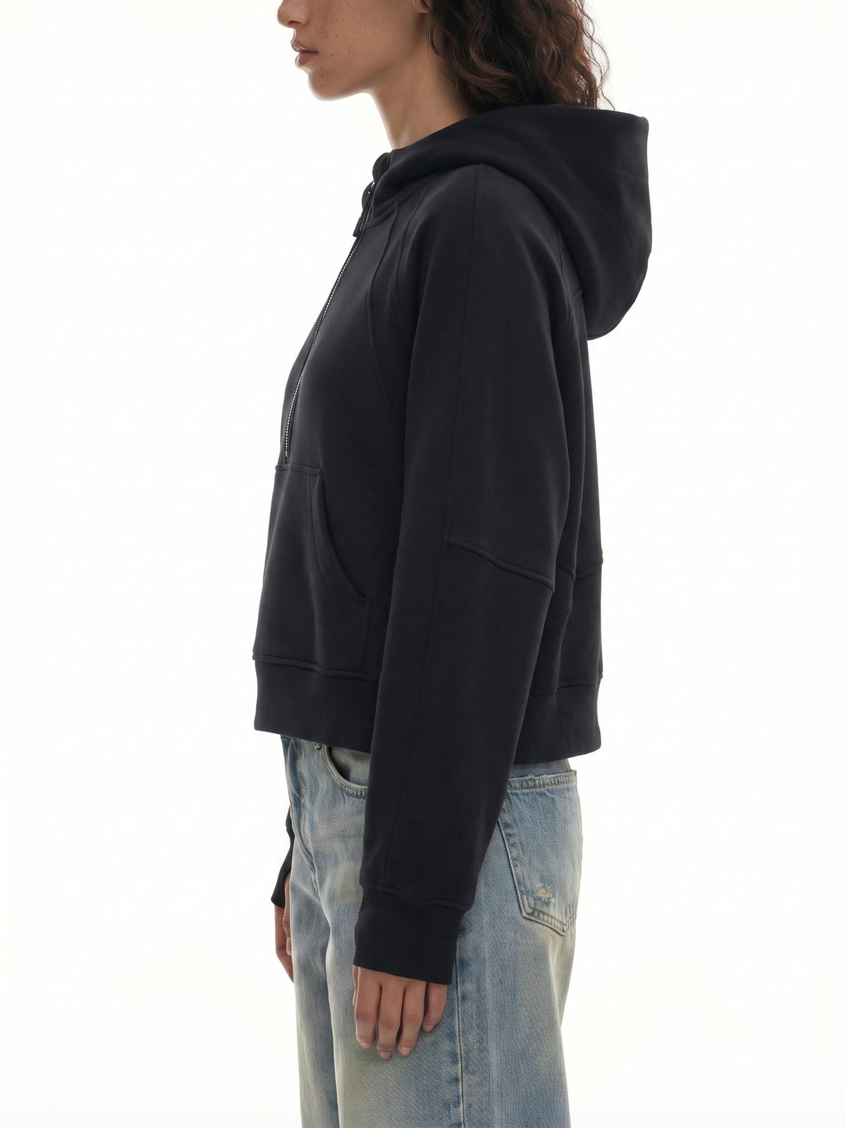 Loki & Ivy Cropped Half-Zip Hoodie