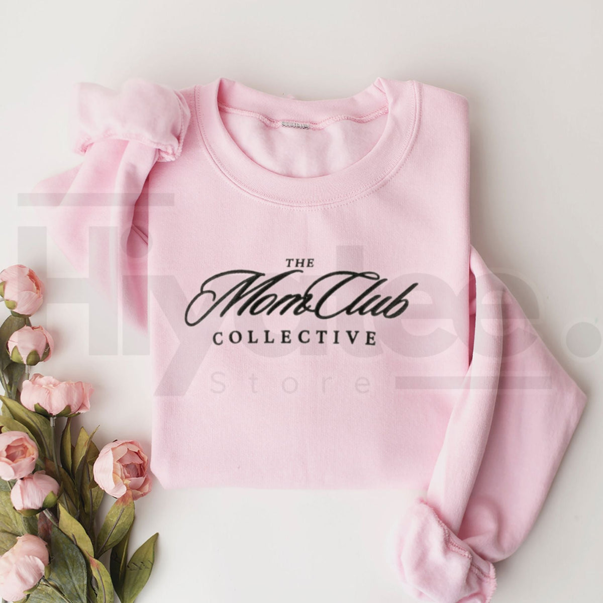 "Mom Club" Embroidered Sweatshirt – Cozy Motherhood Crewneck & Mother's Day Gift