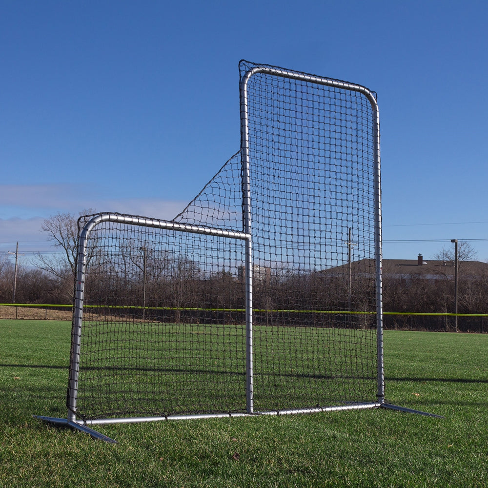 PITCHER'S SAFETY L-SCREEN 7'X7' WITH 40" DROP | BASEBALL & SOFTBALL TRAINING SCREEN