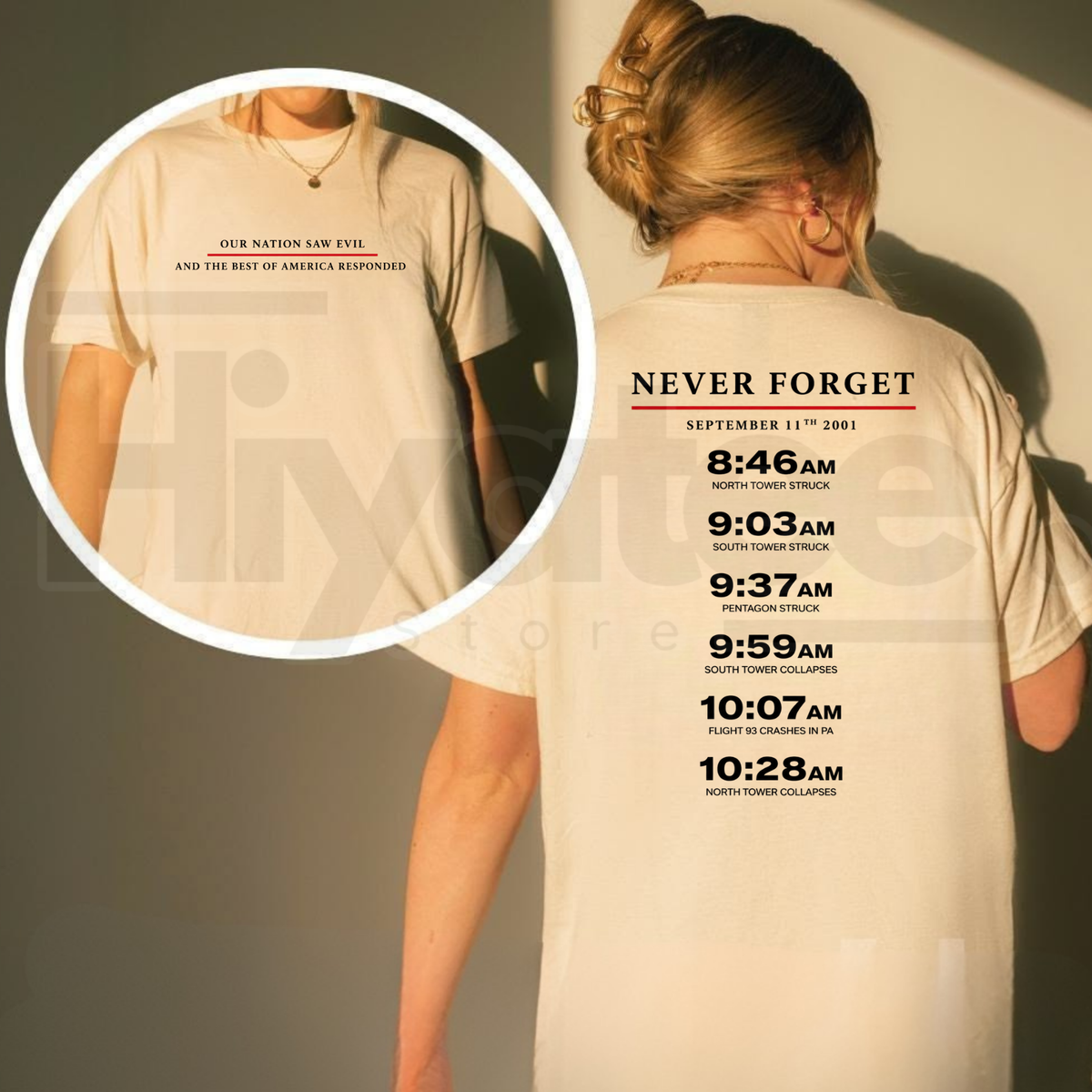 Never Forget September 11 Memorial Timeline T-Shirt