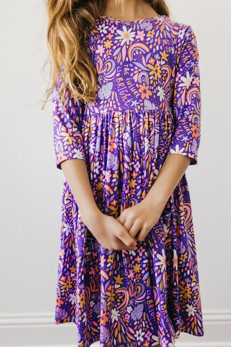 No Bad Days 3/4 Sleeve Pocket Twirl Dress