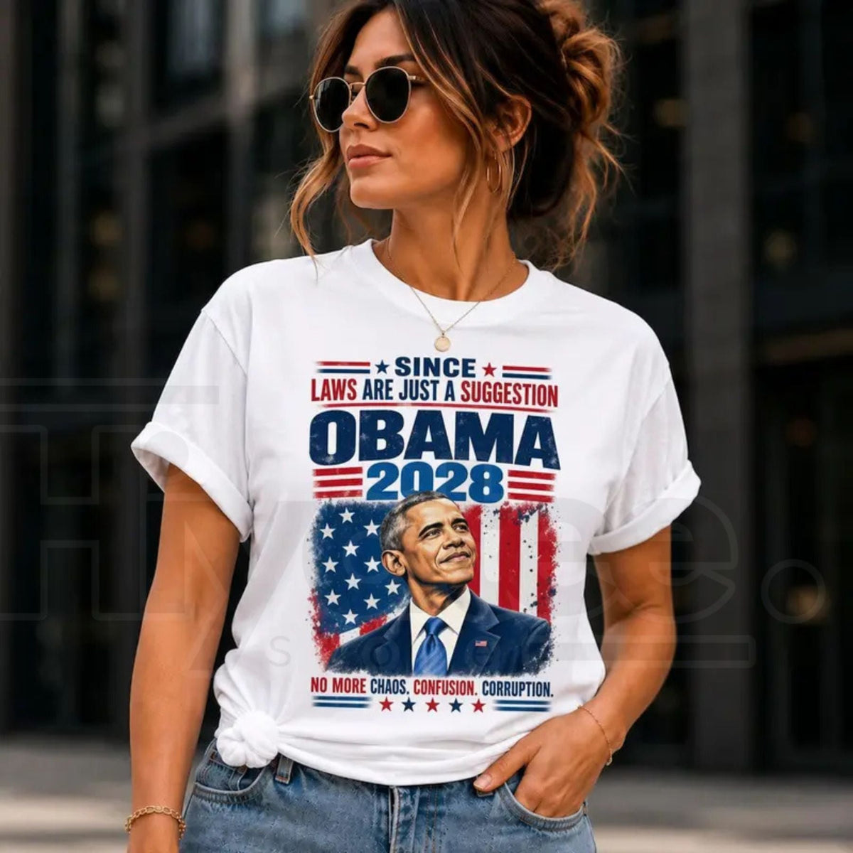 Obama 2028 Typography T-Shirt