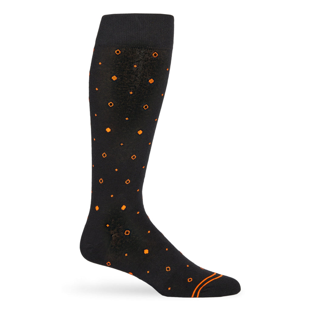 Orange and Black Mixed Dot Dress Socks