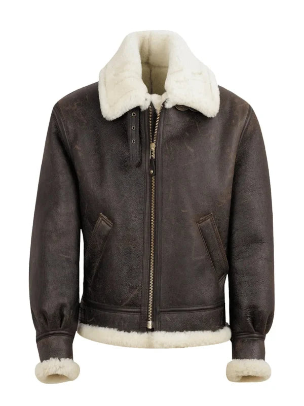 Men's Brown Shearling B3 Leather Jacket