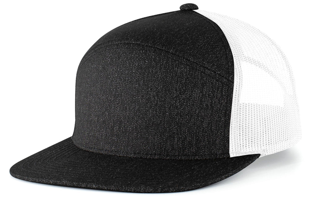 HEATHER 6-PANEL ARCH TRUCKER SNAPBACK CAP - ADJUSTABLE