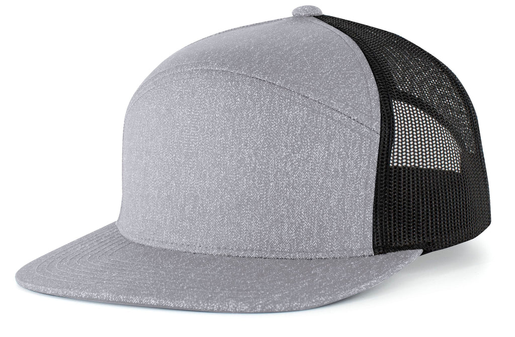 HEATHER 6-PANEL ARCH TRUCKER SNAPBACK CAP - ADJUSTABLE