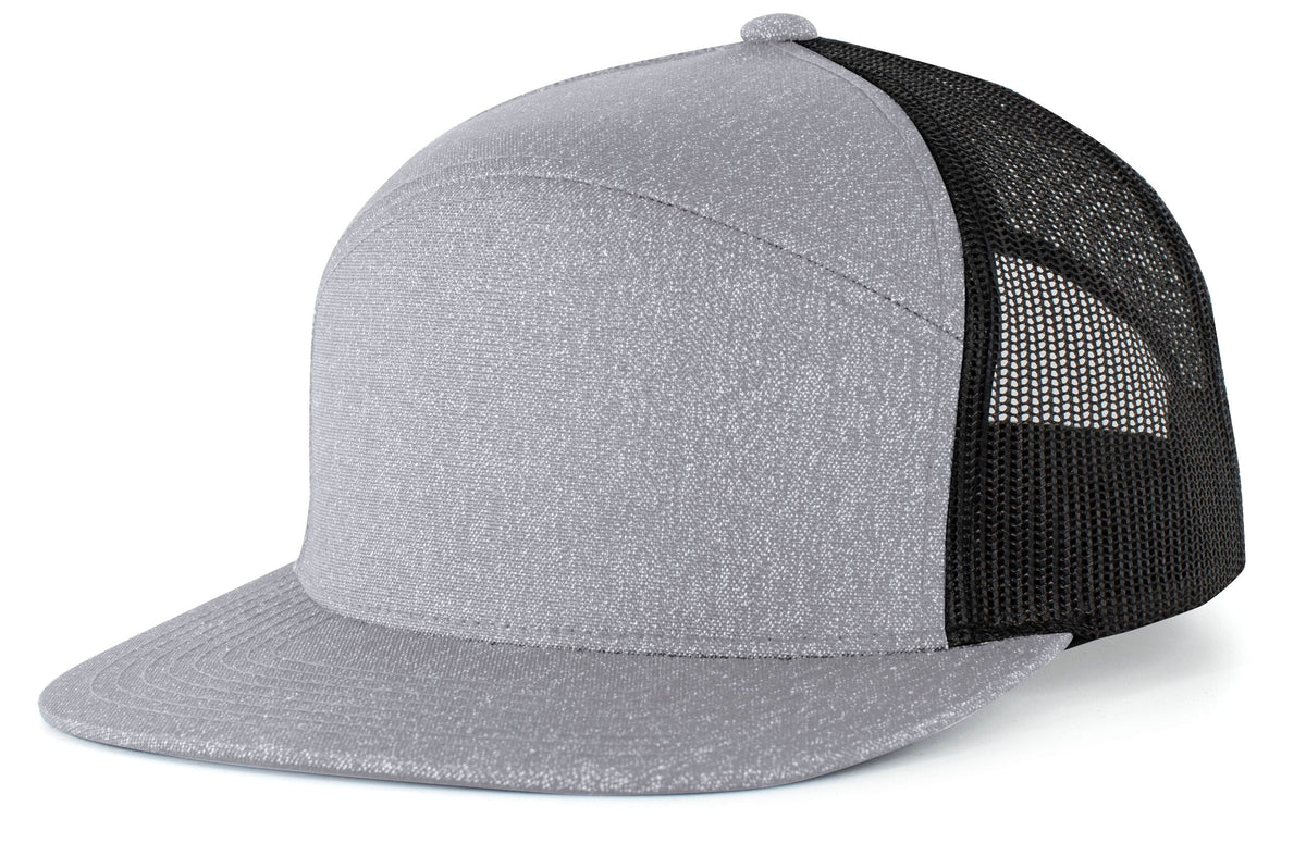 HEATHER 6-PANEL ARCH TRUCKER SNAPBACK CAP - ADJUSTABLE