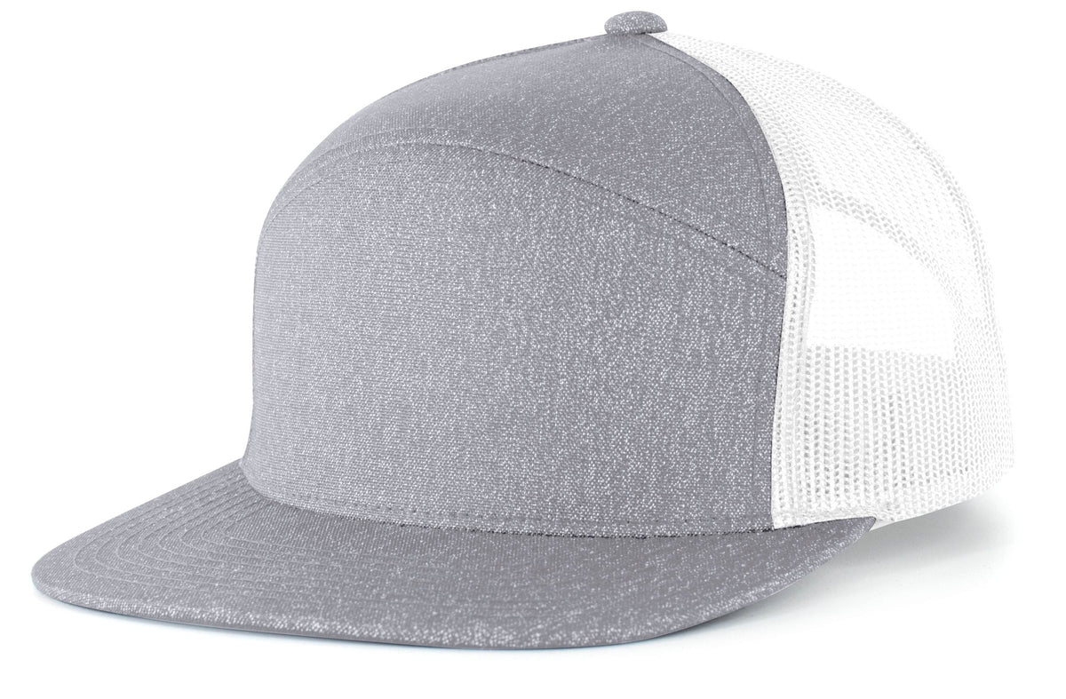 HEATHER 6-PANEL ARCH TRUCKER SNAPBACK CAP - ADJUSTABLE
