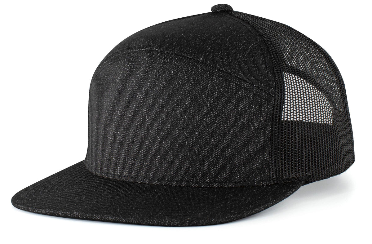 HEATHER 6-PANEL ARCH TRUCKER SNAPBACK CAP - ADJUSTABLE