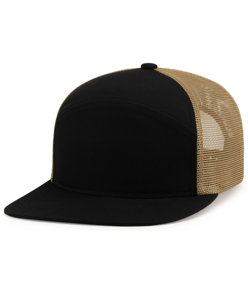 6-PANEL ARCH TRUCKER SNAPBACK CAP - ADJUSTABLE