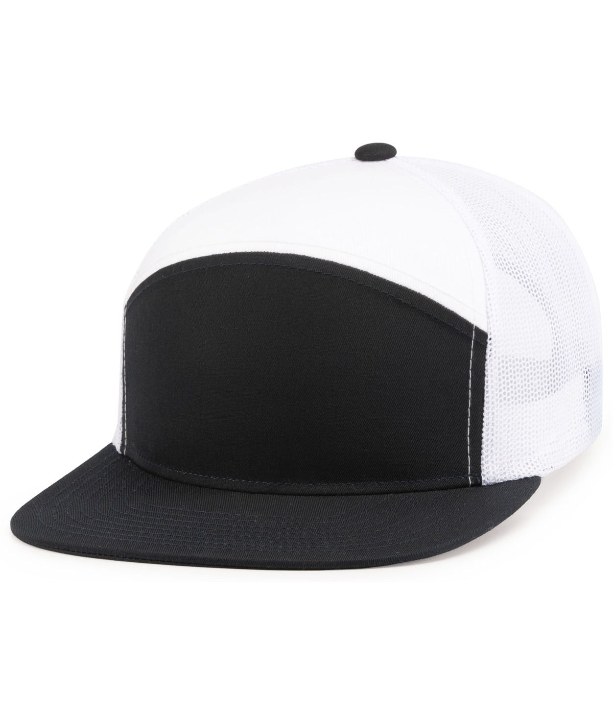 6-PANEL ARCH TRUCKER SNAPBACK CAP - ADJUSTABLE