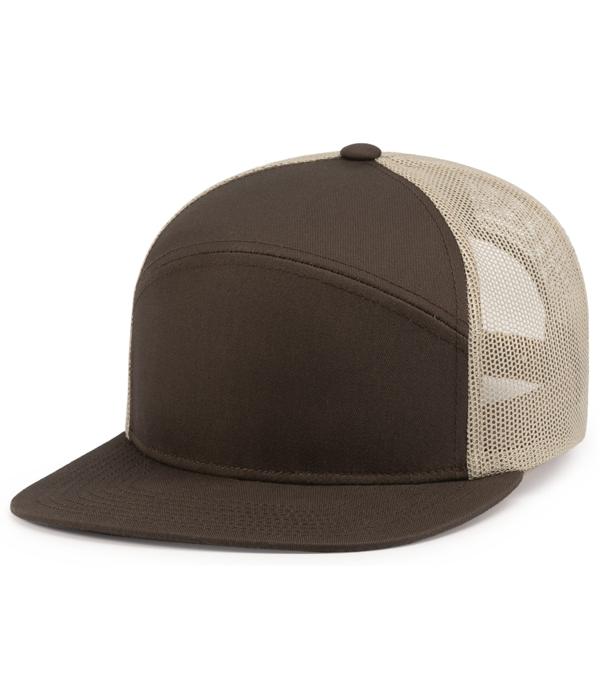 6-PANEL ARCH TRUCKER SNAPBACK CAP - ADJUSTABLE