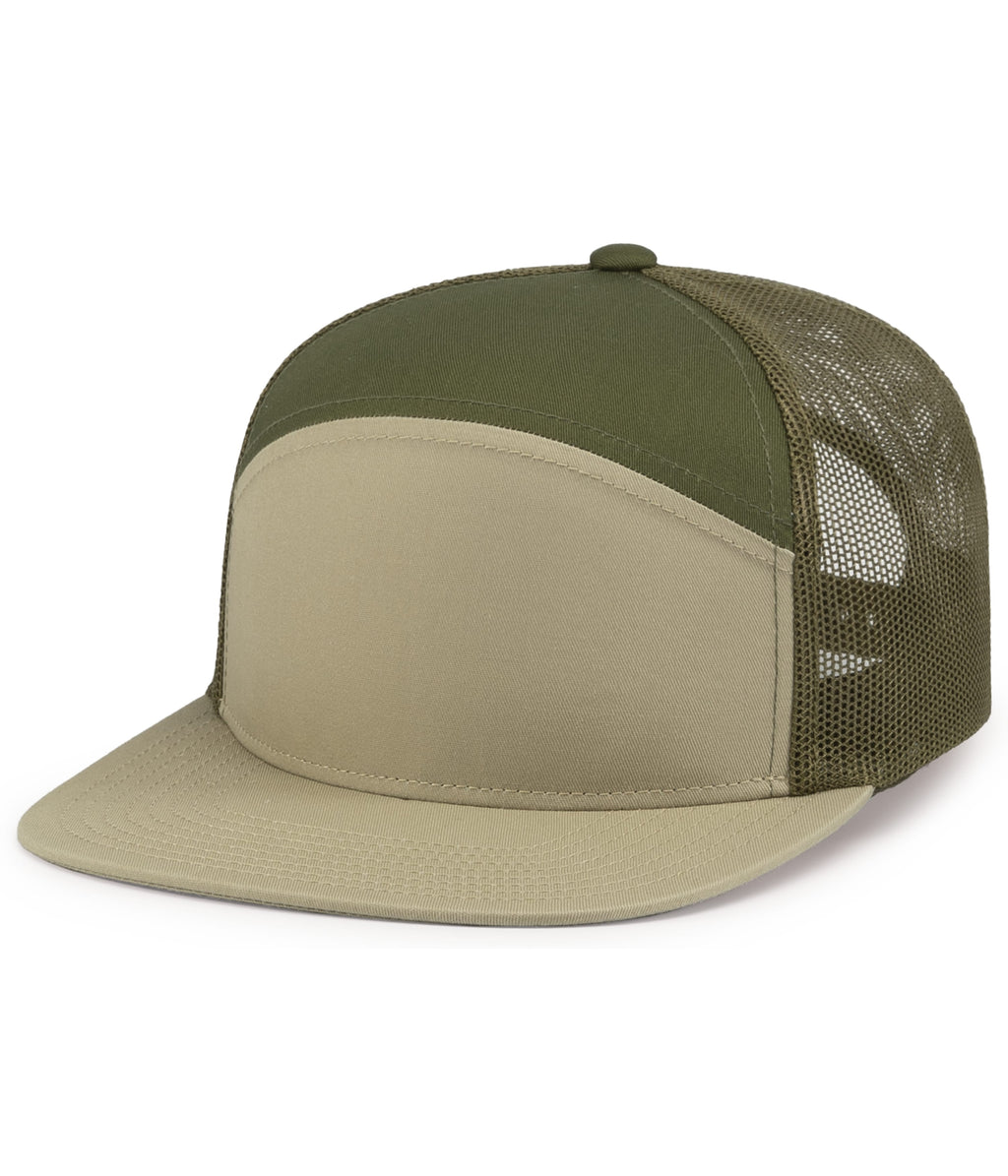 6-PANEL ARCH TRUCKER SNAPBACK CAP - ADJUSTABLE